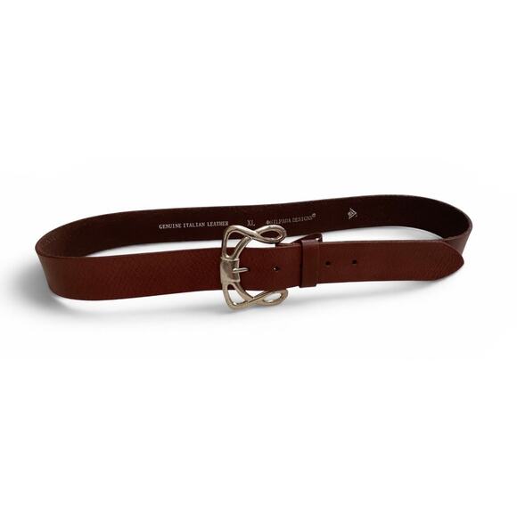 Silpada Designs XL Brown Genuine Italian Leather Belt Silver Tone  Buckle main image 4